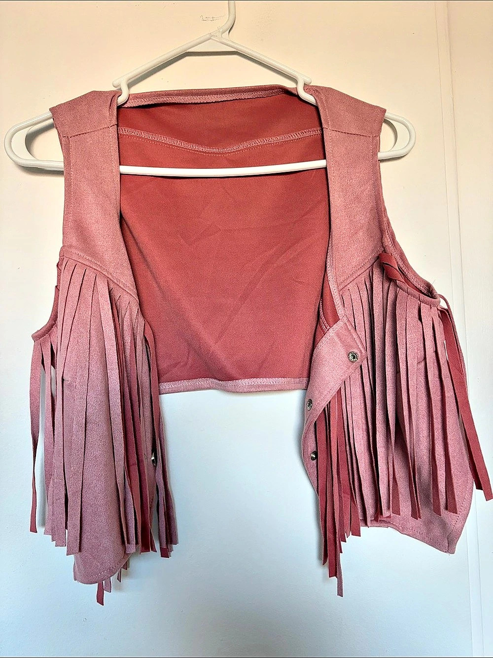 Fringe Vest in Pink Like New